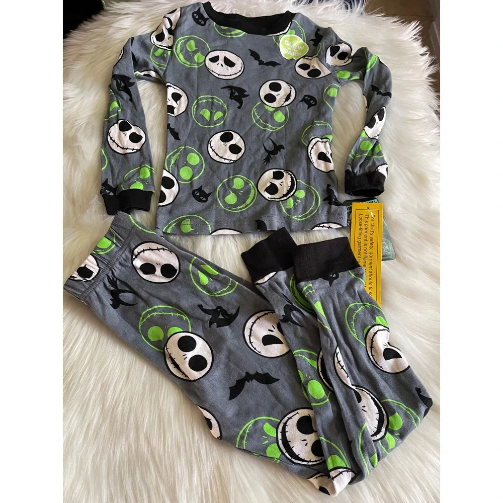 Boys 2-Piece Jack  Nightmare Before Christmas Gray Glow In the Dark Pajama 6